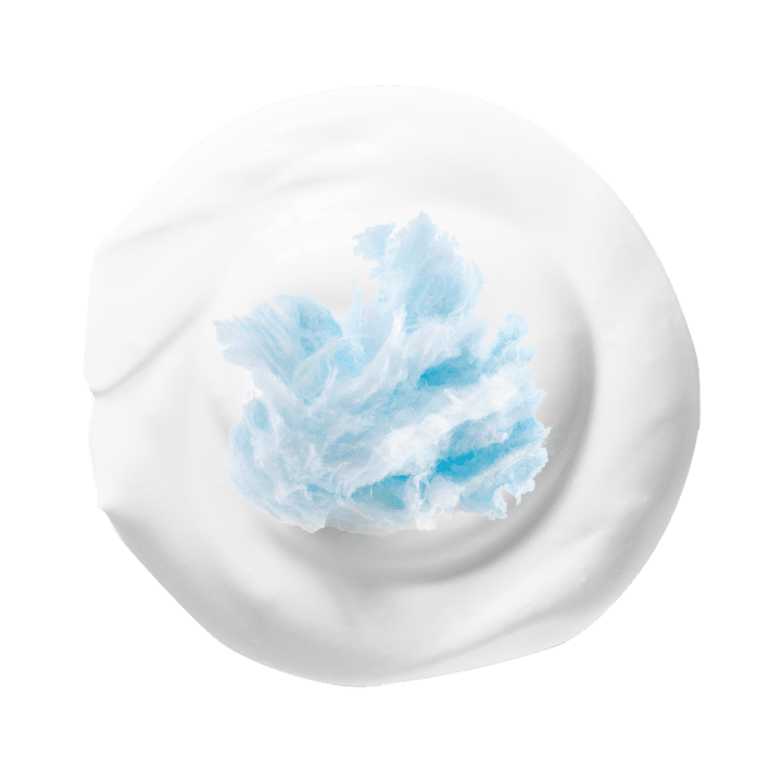 Blue cotton candy cold foam